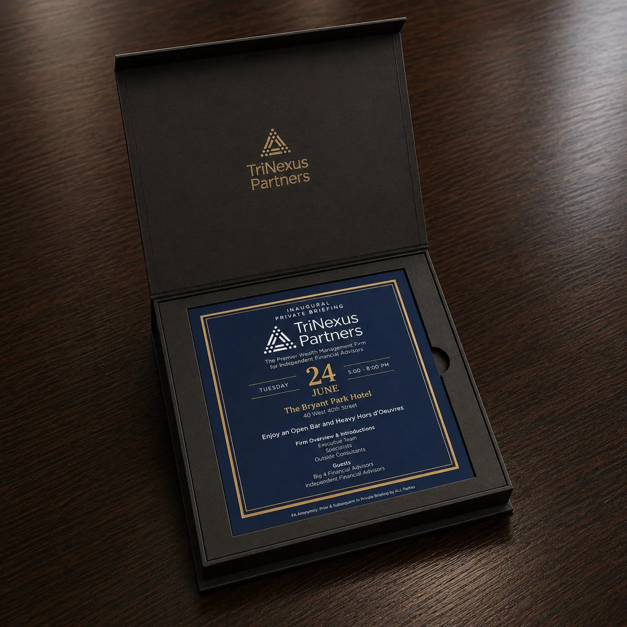 TriNexus luxury printed invitation box